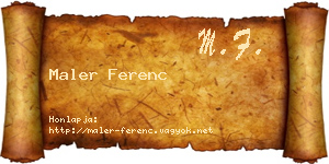 Maler Ferenc névjegykártya